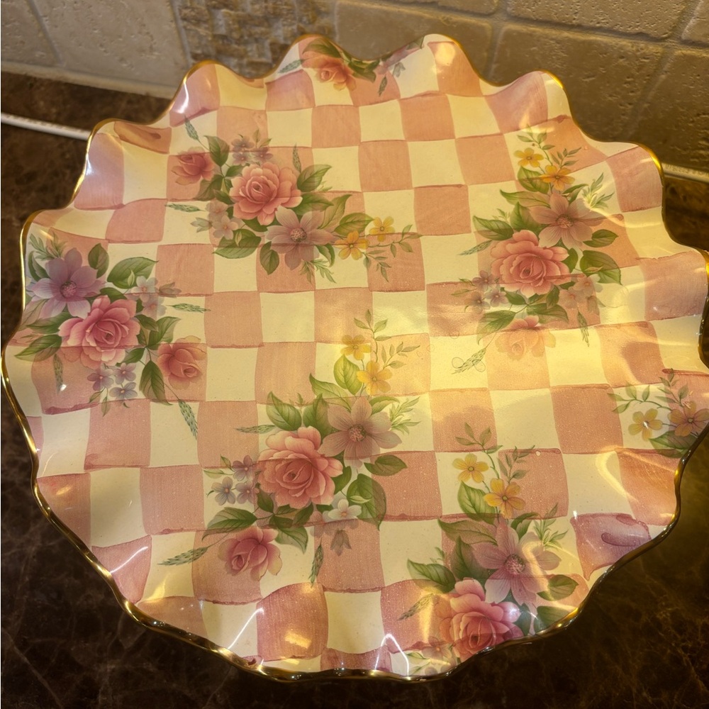 Mackenzie Childs KEUKENHOF
Hand Painted Footed Cake Stand
Plate. Vintage